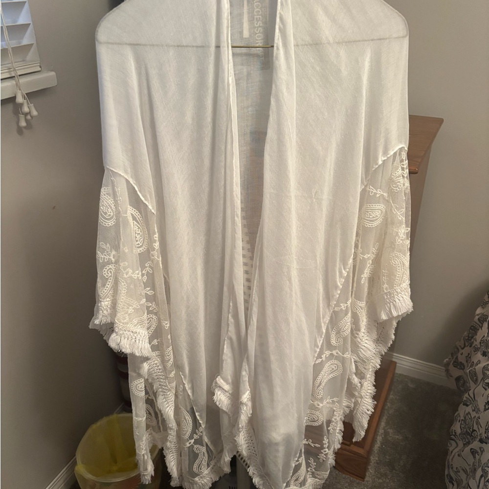 Boho white & lace cover-up. Very light for summer.